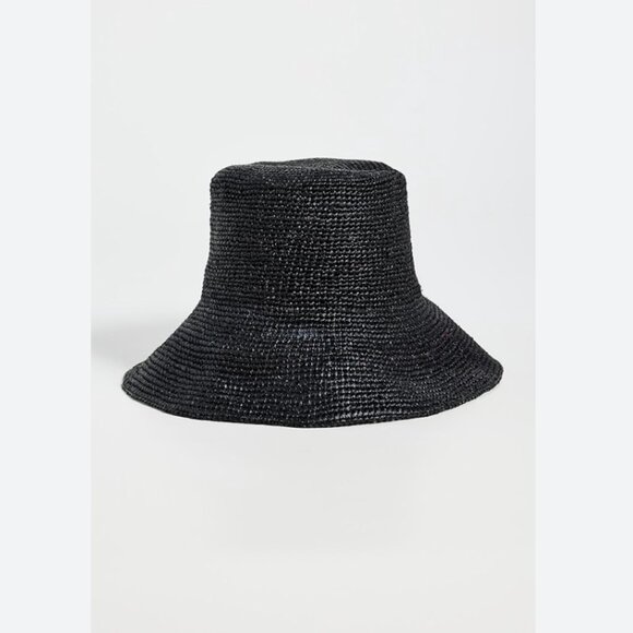 Jenni Kayne Crochet Raffia Sun Hat - Black - M/L